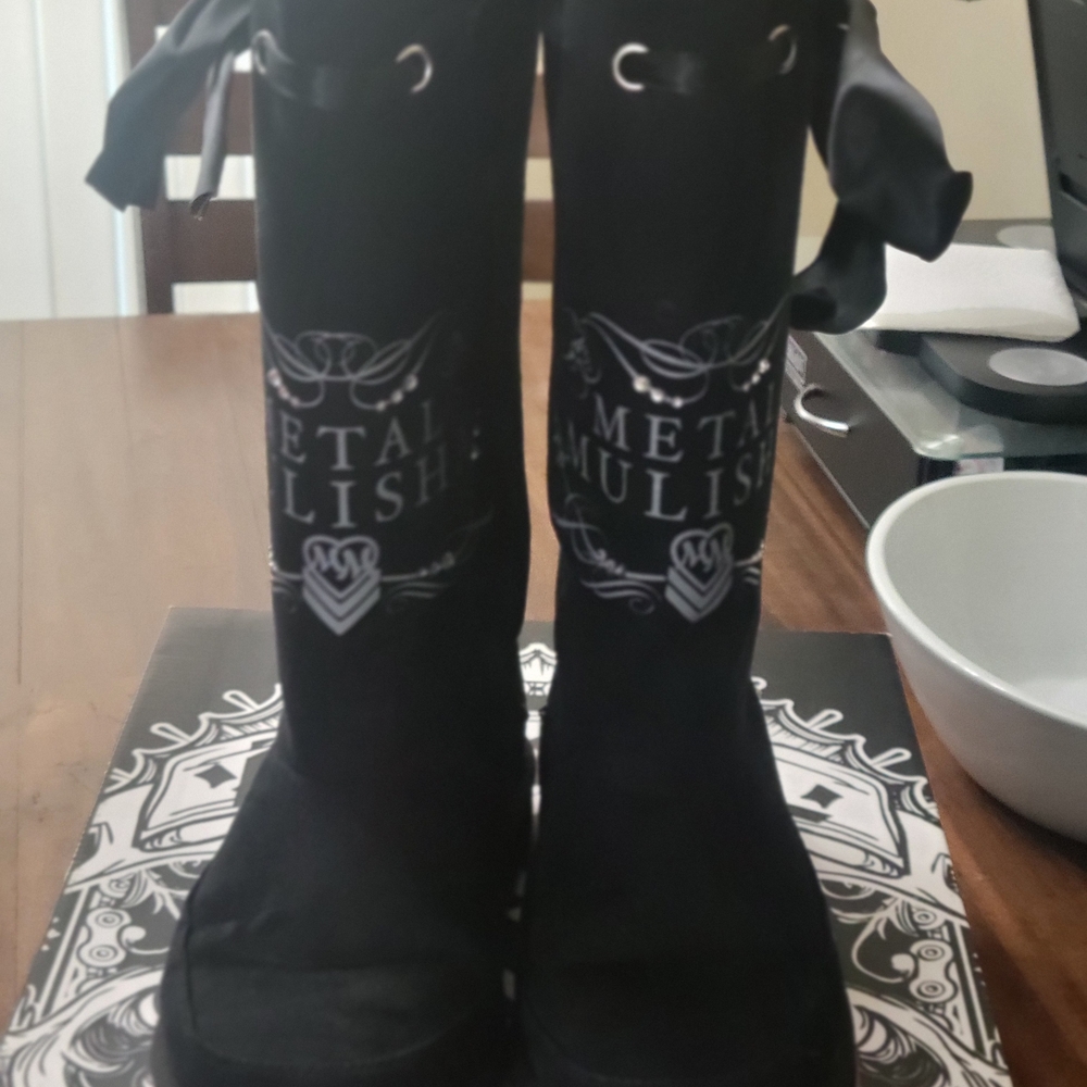 Metal Mulisha Black Boots with Bow Detail